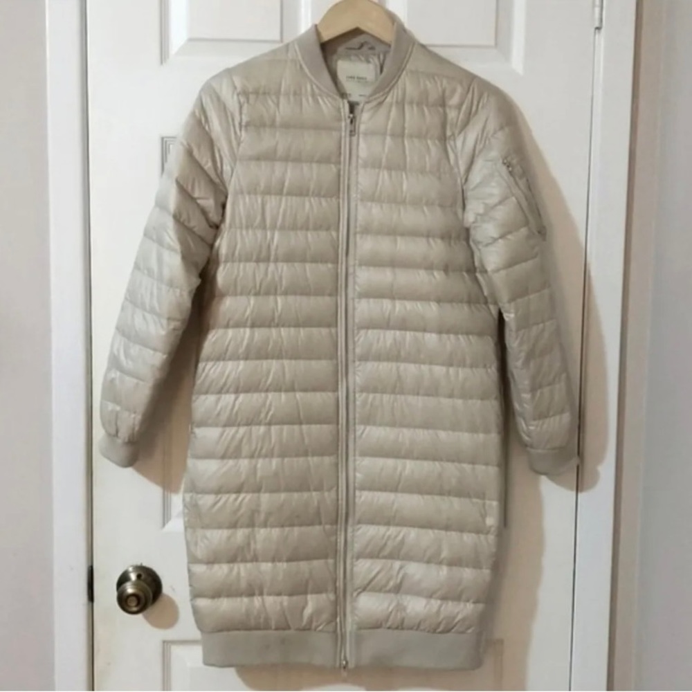 Zara down long bomber jacket